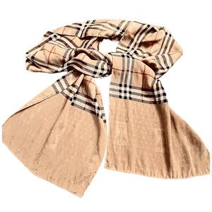 Authentic vintage Burberry silk long scarf